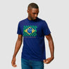 Ayrton Senna Men's Fanwear Flag T-Shirt - Navy - Vintage F1 Racewear