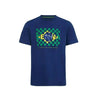 Ayrton Senna Men's Fanwear Flag T-Shirt - Navy - Vintage F1 Racewear