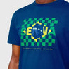 Ayrton Senna Men's Fanwear Flag T-Shirt - Navy - Vintage F1 Racewear
