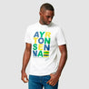 Ayrton Senna Men's Fanwear Graphic T-Shirt- White - Vintage F1 Racewear