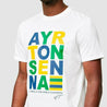 Ayrton Senna Men's Fanwear Graphic T-Shirt- White - Vintage F1 Racewear