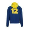 Ayrton Senna Men's Fanwear Stripe Hoody- Navy - Vintage F1 Racewear