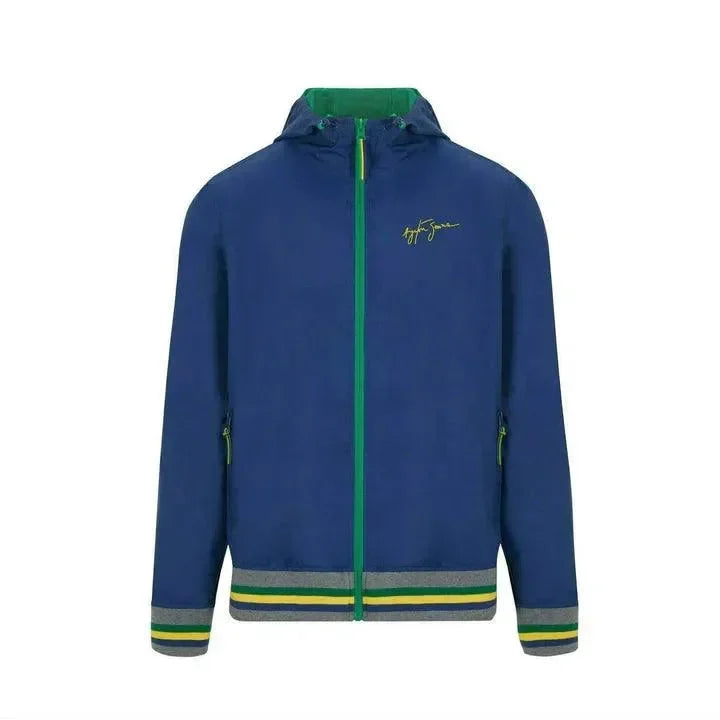 Ayrton Senna Men's Fanwear Windbreaker - Navy - F1 Vintage Racewear