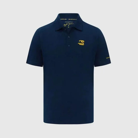 Ayrton Senna Men's Polo Shirt - Blue - F1 Vintage Racewear