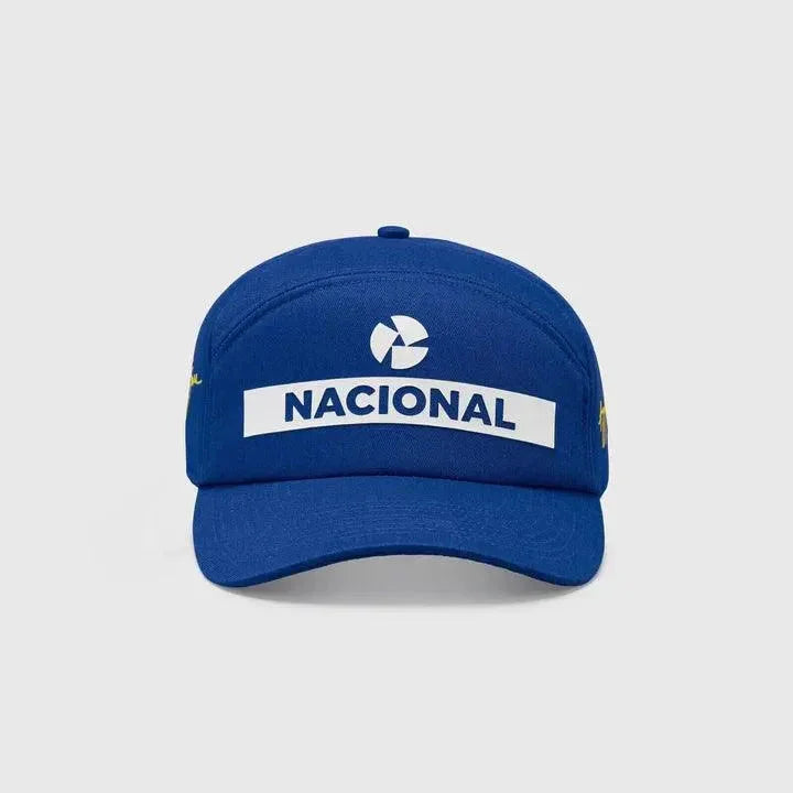 Ayrton Senna Replica Nacional Baseball Hat- Blue With Gift Bag - F1 Vintage Racewear