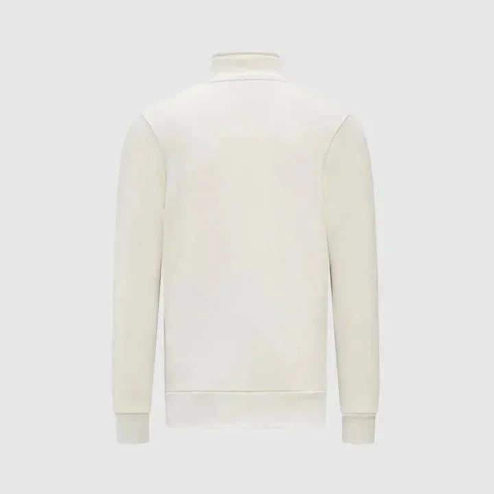 Ayrton Senna Seasonal 1/4 Zip Sweater - White - F1 Vintage Racewear