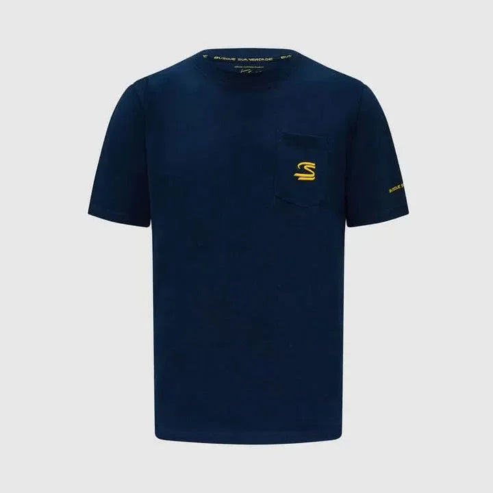 Ayrton Senna Seasonal T-Shirt - White/Blue - F1 Vintage Racewear