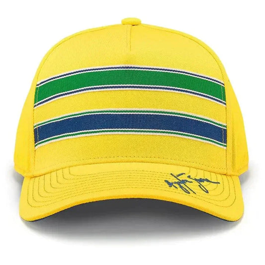 Ayrton Senna Stripe Baseball Hat - Yellow - F1 Vintage Racewear