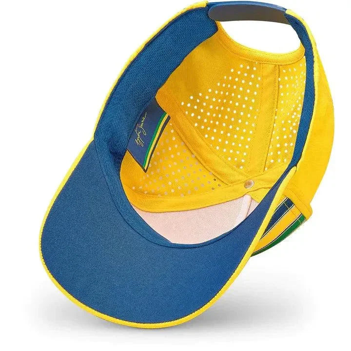 Ayrton Senna Stripe Baseball Hat - Yellow - F1 Vintage Racewear