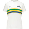 Ayrton Senna Women's Helmet Striped T-Shirt - Vintage F1 Racewear