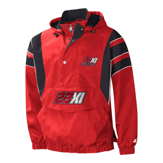 Men's 23XI Racing Starter Red/Black Impact Half-Snap Pullover Jacket - F1 Vintage Racewear