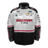 Men's Austin Cindric Team Penske White/Black Discount Tire Nylon Uniform Full-Snap Jacket - Vintage F1 Racewear