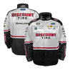 Men's Austin Cindric Team Penske White/Black Discount Tire Nylon Uniform Full-Snap Jacket - Vintage F1 Racewear