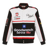 Men's Dale Earnhardt JH Design White/Black Goodwrench Twill Uniform Full-Snap Jacket - Vintage F1 Racewear