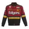 Men's Tim Richmond JH Design Maroon/Black Folgers Twill Uniform Full-Snap Jacket - Vintage F1 Racewear