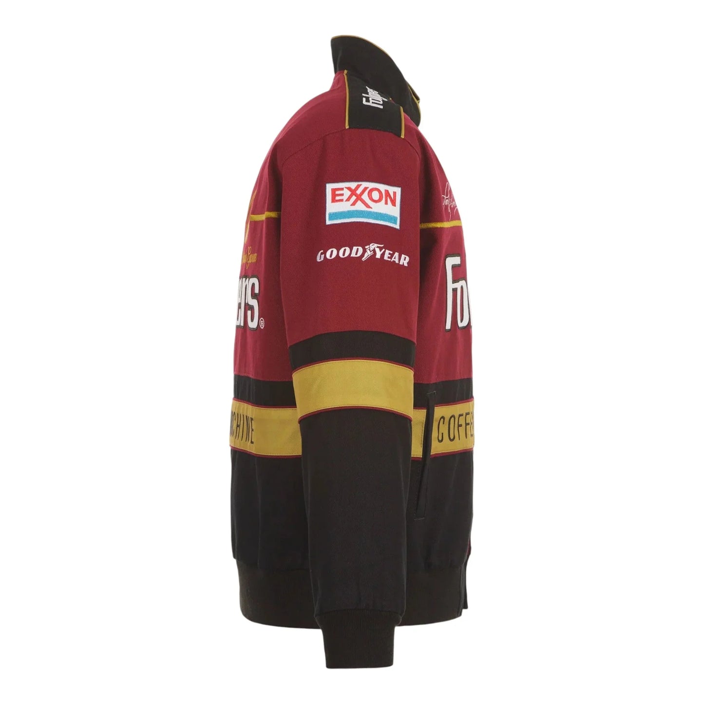 Men's Tim Richmond JH Design Maroon/Black Folgers Twill Uniform Full-Snap Jacket - F1 Vintage Racewear