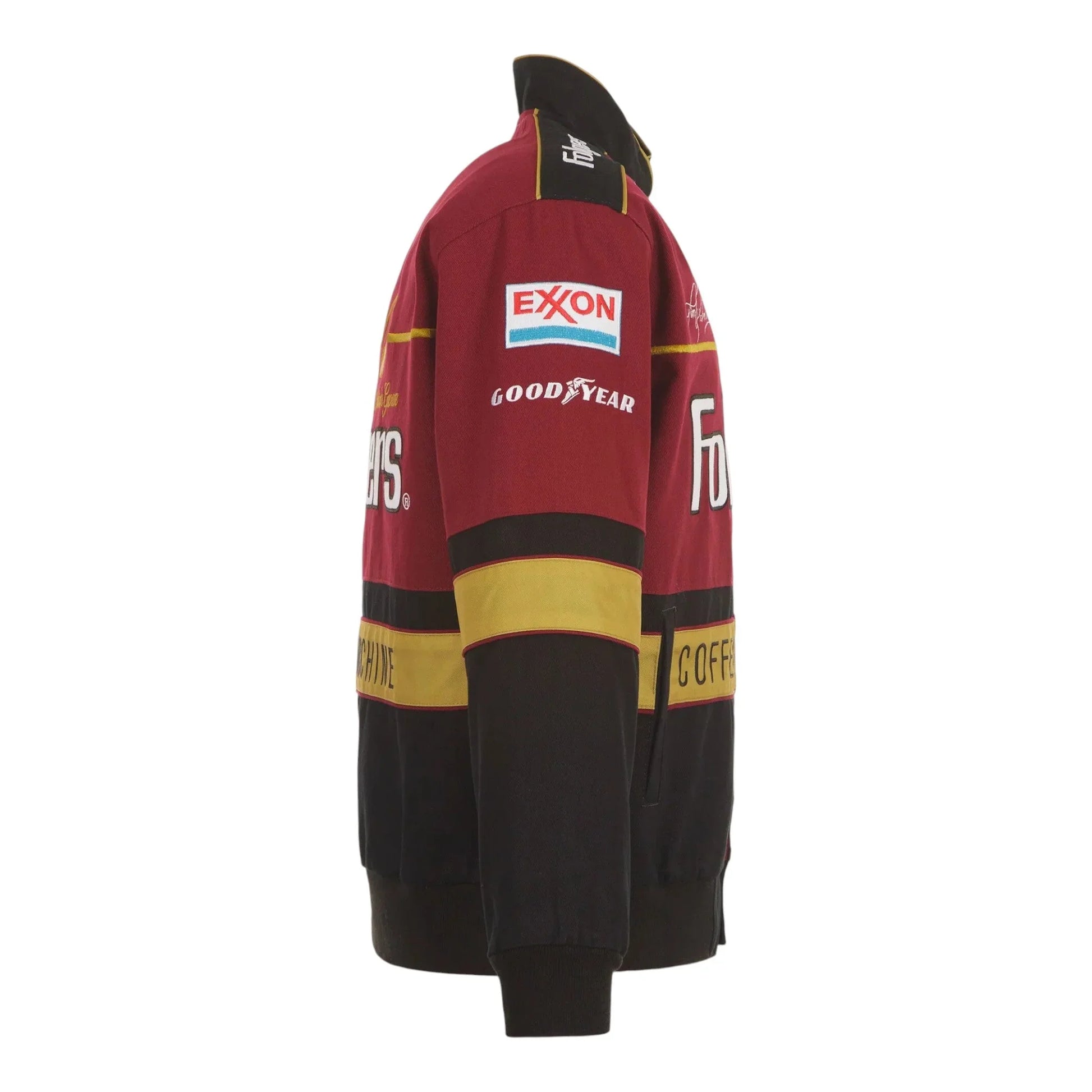 Men's Tim Richmond JH Design Maroon/Black Folgers Twill Uniform Full-Snap Jacket - F1 Vintage Racewear