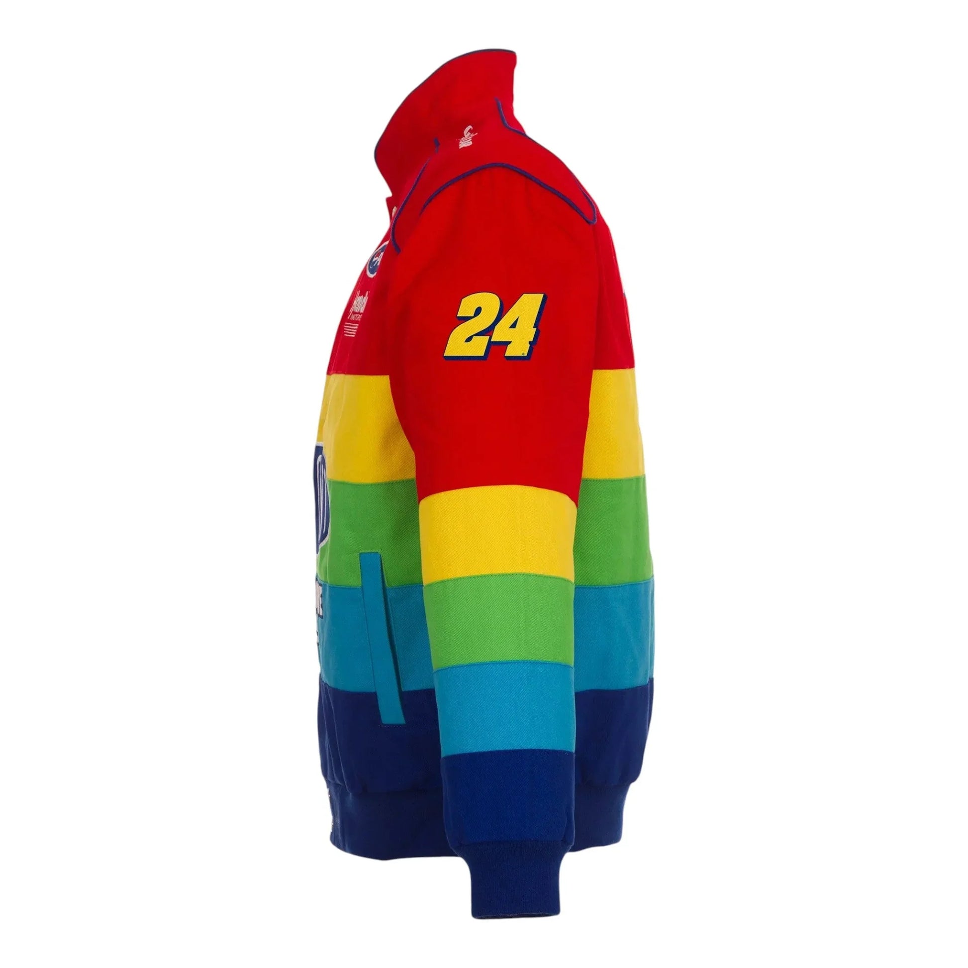 Men's Jeff Gordon JH Design Red/Blue Twill Uniform Full-Snap Jacket - F1 Vintage Racewear