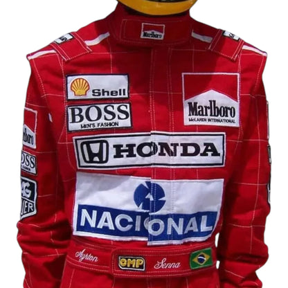 Ayrton Senna 1991 McLaren F1 Embroidery Race Suit Replica - F1 Vintage Racewear