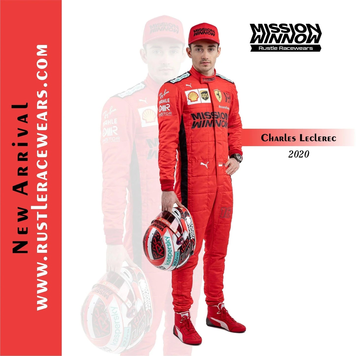 Charles Leclerc 2020 Racing Suit Mission Ferrari F1 - F1 Vintage Racewear