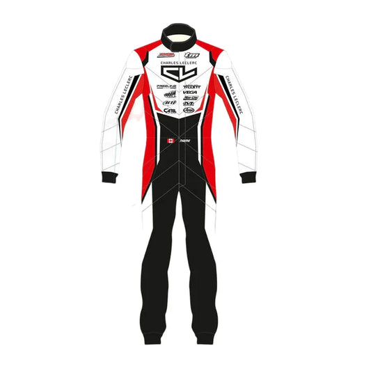 Driver Suits-2021 PSL Charles Leclerc Kart Suit - F1 Vintage Racewear