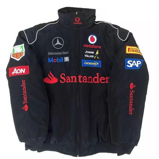 F1 Vintage Mercedes Jacket Black - F1 Vintage Racewear