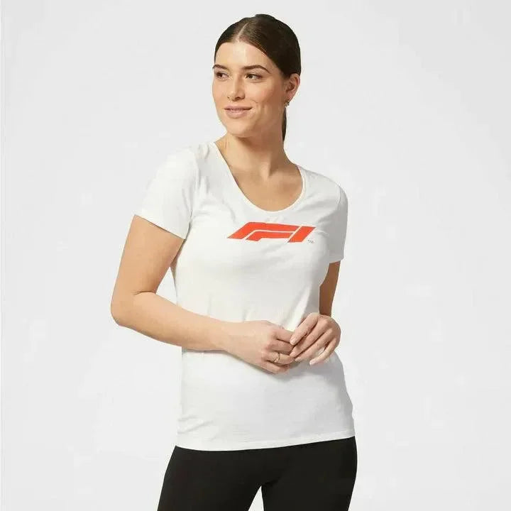 Formula 1 Tech Collection F1 Women's Large Logo T-Shirt White/Red/Black - F1 Vintage Racewear
