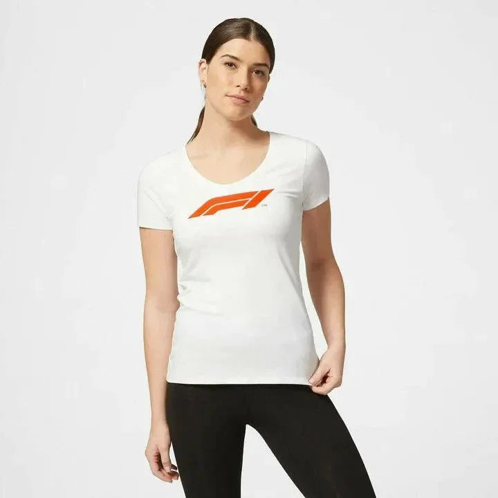 Formula 1 Tech Collection F1 Women's Large Logo T-Shirt White/Red/Black - F1 Vintage Racewear