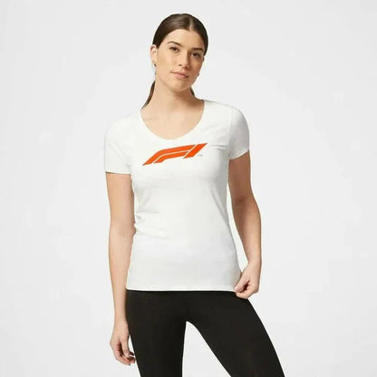 Formula 1 Tech Collection F1 Women's Large Logo T-Shirt White/Red/Black - F1 Vintage Racewear