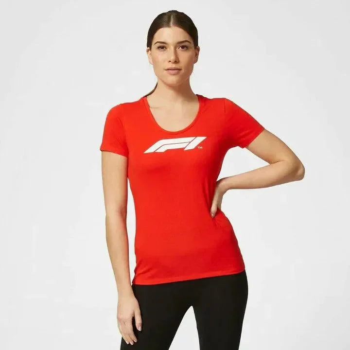 Formula 1 Tech Collection F1 Women's Large Logo T-Shirt White/Red/Black - F1 Vintage Racewear