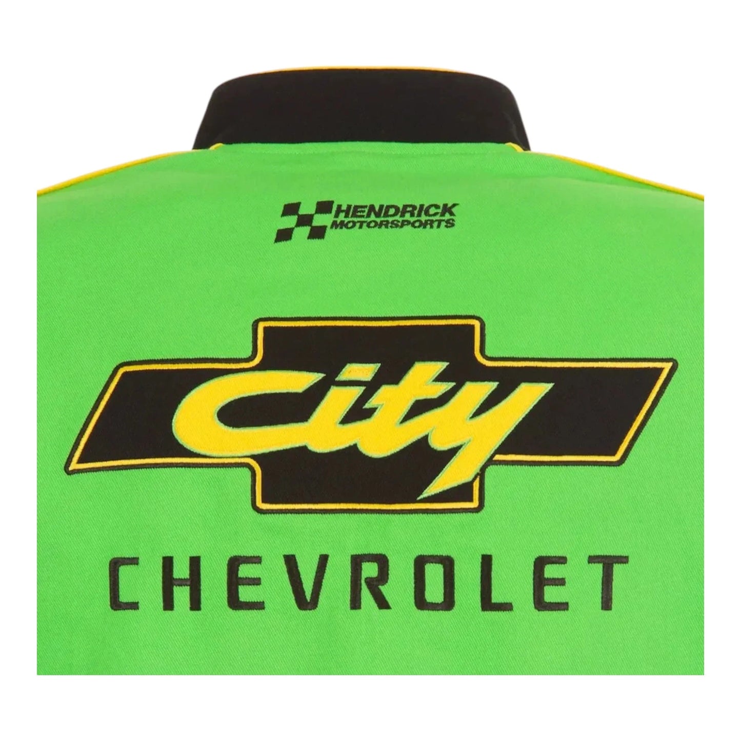 Men's NASCAR JH Design Black City Chevrolet Legend Full-Snap Twill Uniform Jacket - F1 Vintage Racewear