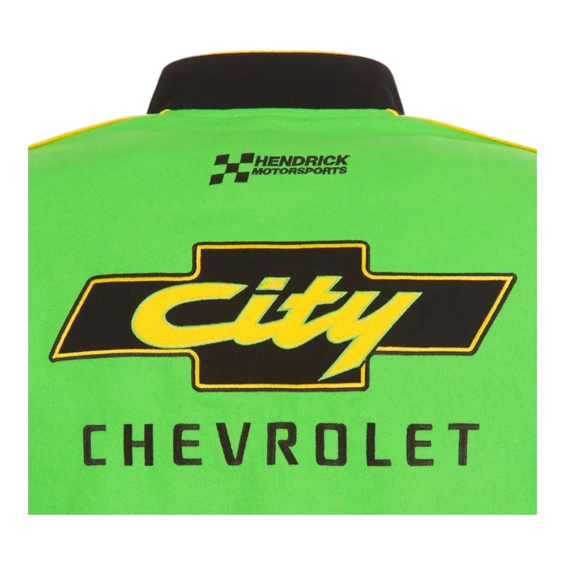 Men's NASCAR JH Design Black City Chevrolet Legend Full-Snap Twill Uniform Jacket - F1 Vintage Racewear