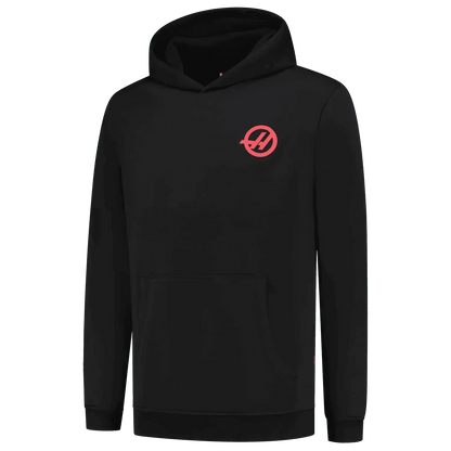 Haas Racing F1 Logo Hoodie Black - F1 Vintage Racewear