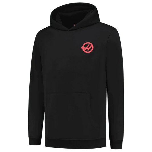 Haas Racing F1 Logo Hoodie Black - F1 Vintage Racewear