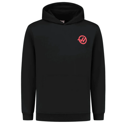 Haas Racing F1 Logo Hoodie Black - F1 Vintage Racewear