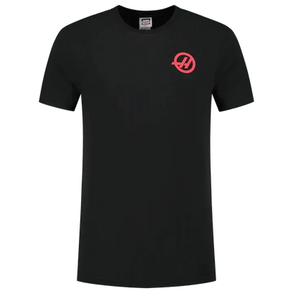 Haas Racing F1 Small Logo T-Shirt - Black/White - F1 Vintage Racewear