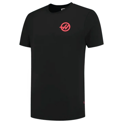Haas Racing F1 Small Logo T-Shirt - Black/White - F1 Vintage Racewear