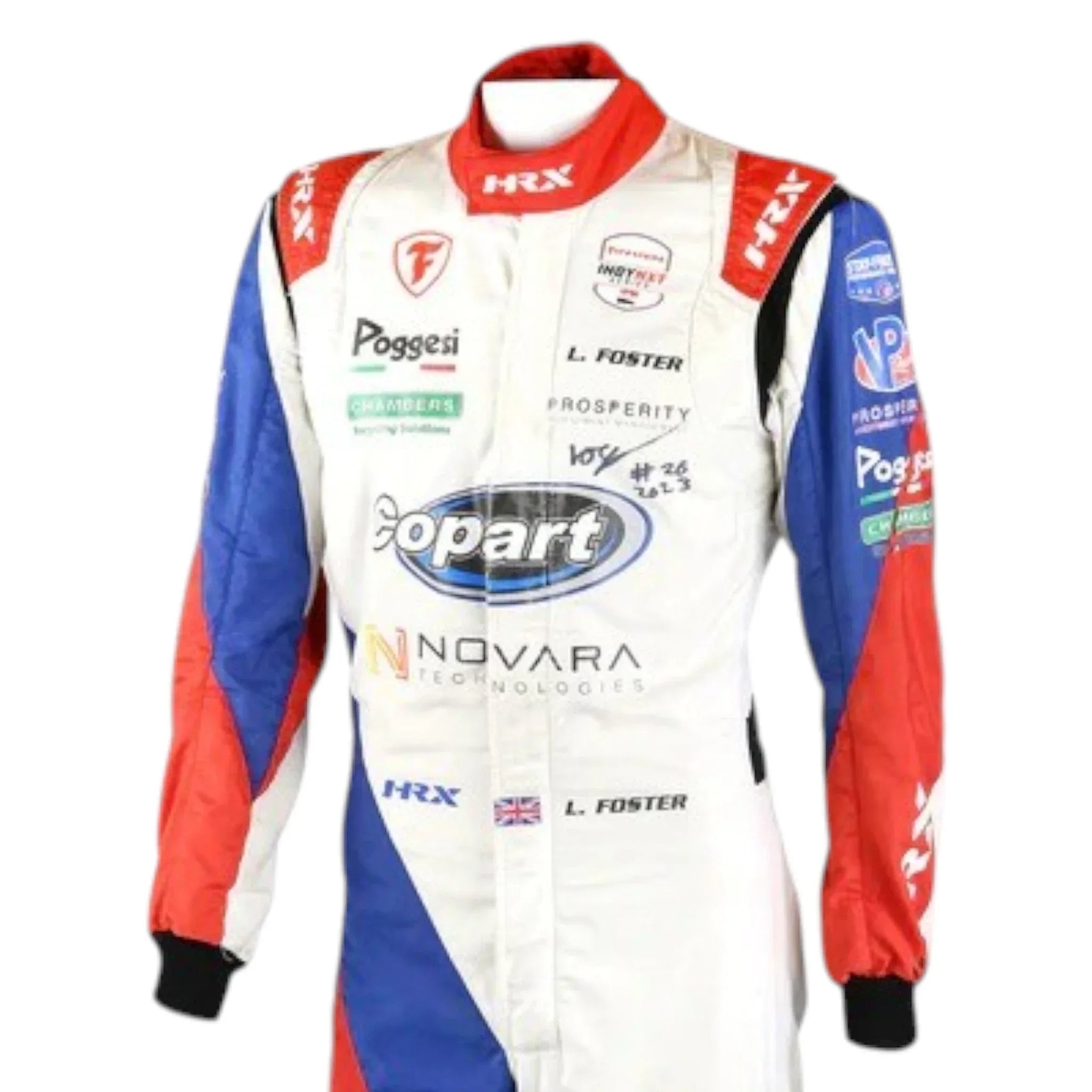 Signed Race Winning Indy NXT Suit - 2023 Louis Foster Andretti Autosport - F1 Vintage Racewear