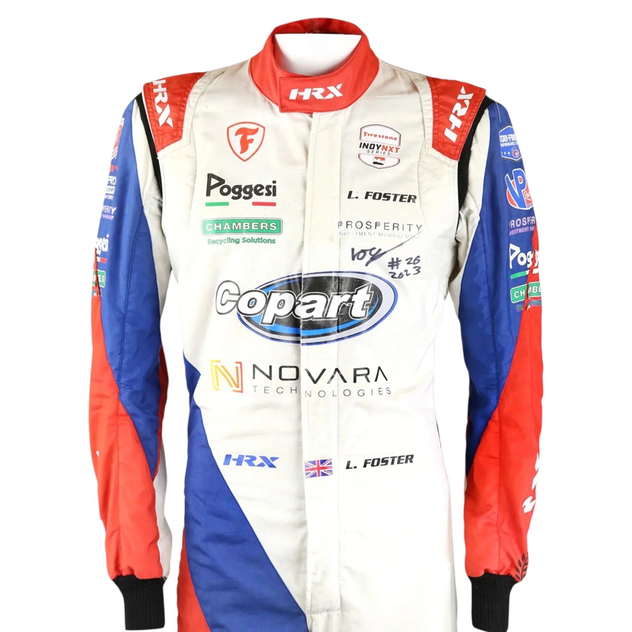 Signed Race Winning Indy NXT Suit - 2023 Louis Foster Andretti Autosport - F1 Vintage Racewear