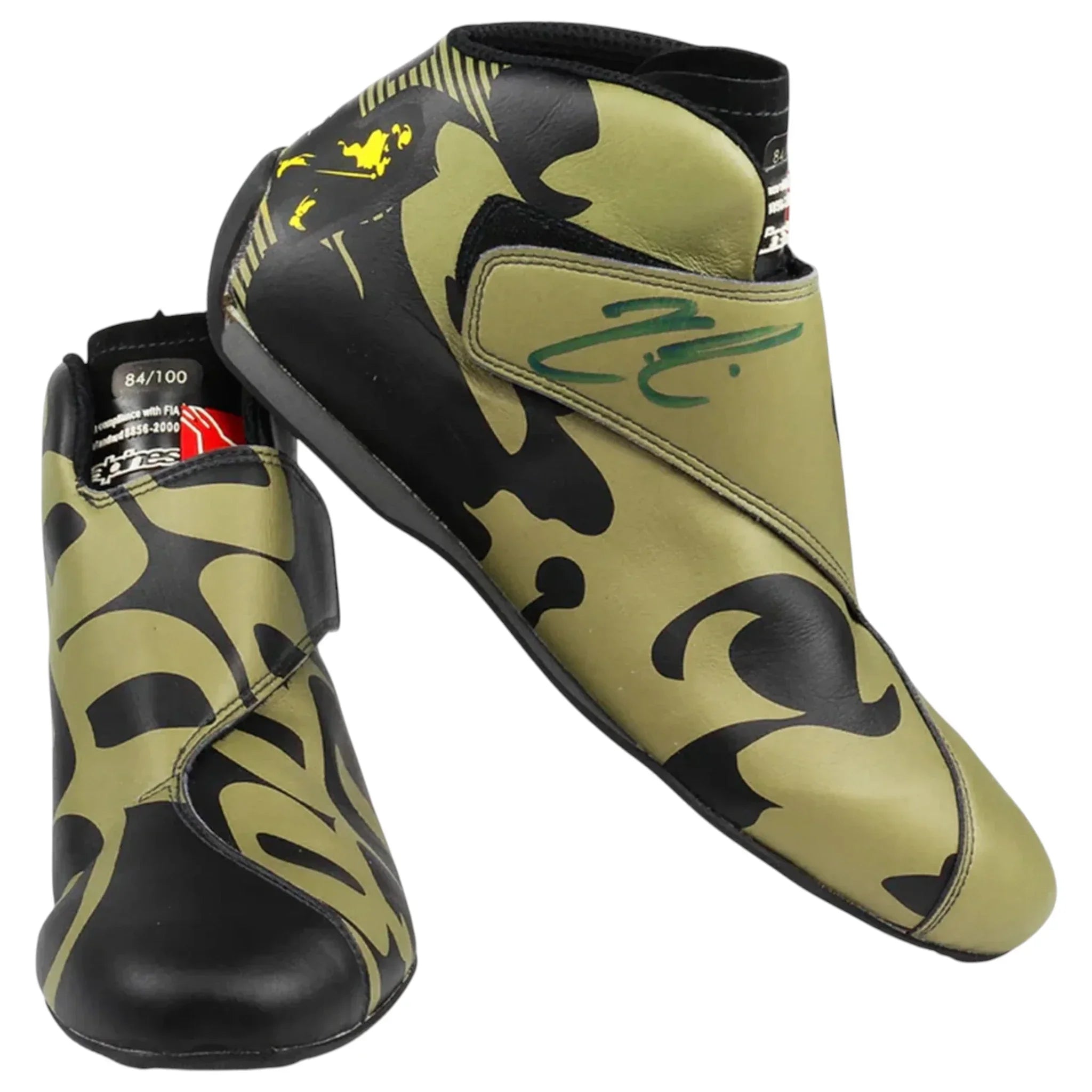 Kimi Raikkonen Signed McLaren Johnnie Walker 100th Career Grand Prix Commemorative F1 Boots - F1 Vintage Racewear