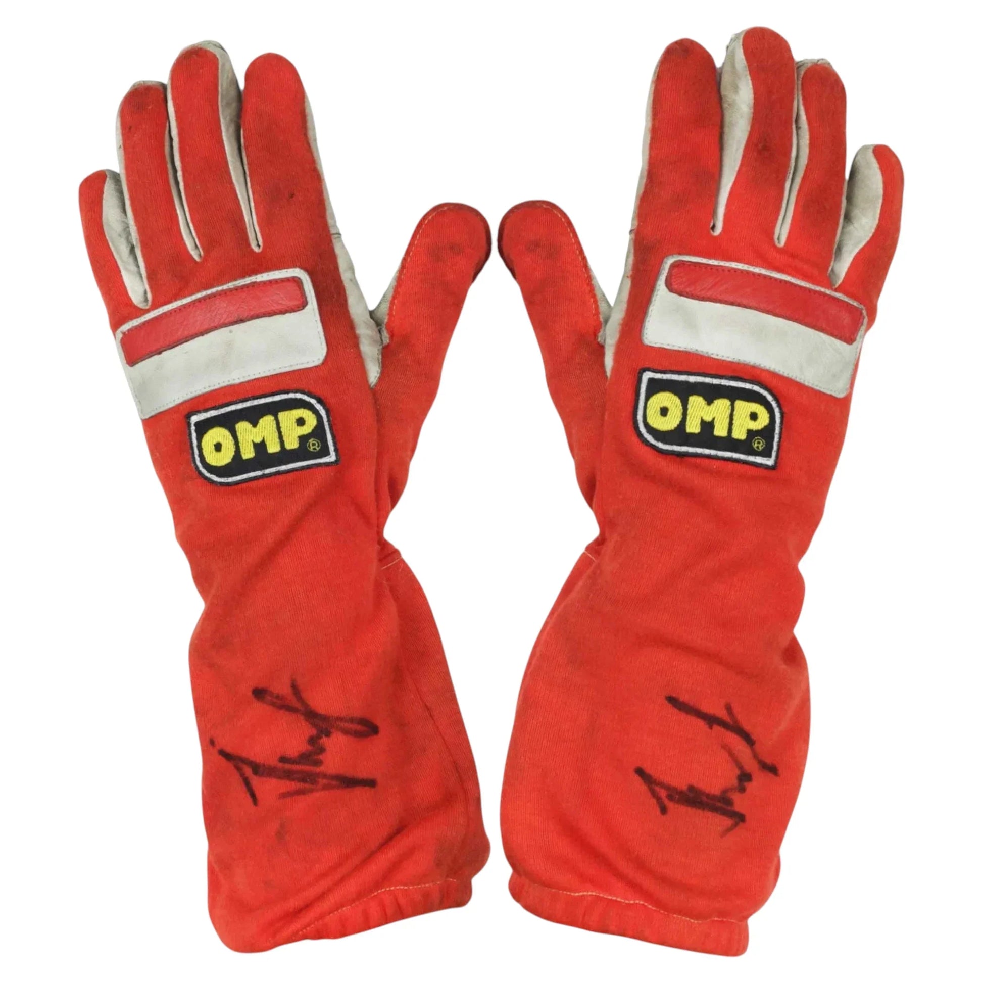 1995 Gerhard Berger Signed Race Ferrari F1 Gloves - F1 Vintage Racewear