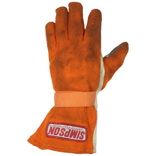 1980's Orange Simpson Single IndyCar Gloves - F1 Vintage Racewear