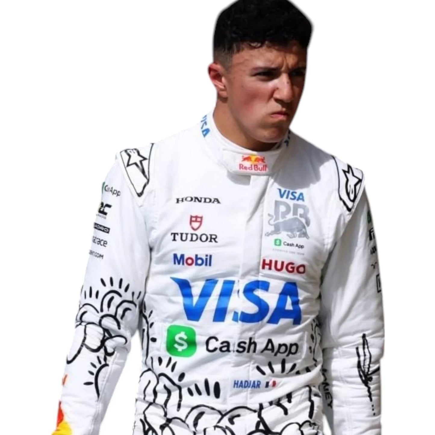 Isack Hadjar 2025 Visa Cash App Racing Bulls Replica F1 Race Suit - British GP - F1 Vintage Racewear