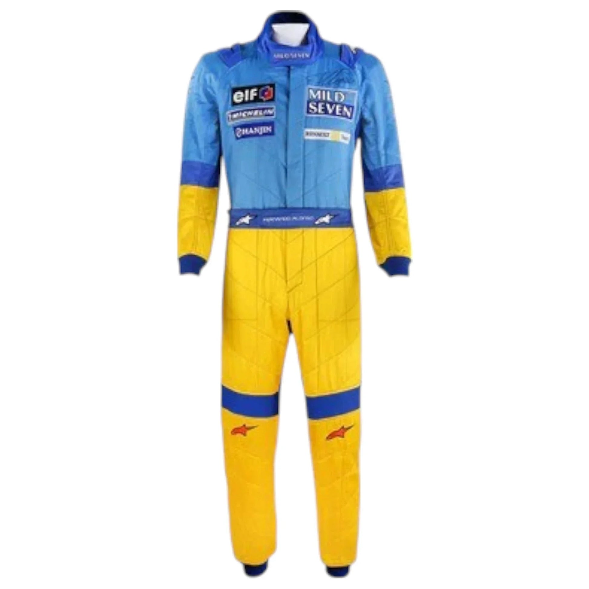 2002 Fernando Alonso Signed Mild Seven Renault F1 Suit - F1 Vintage Racewear