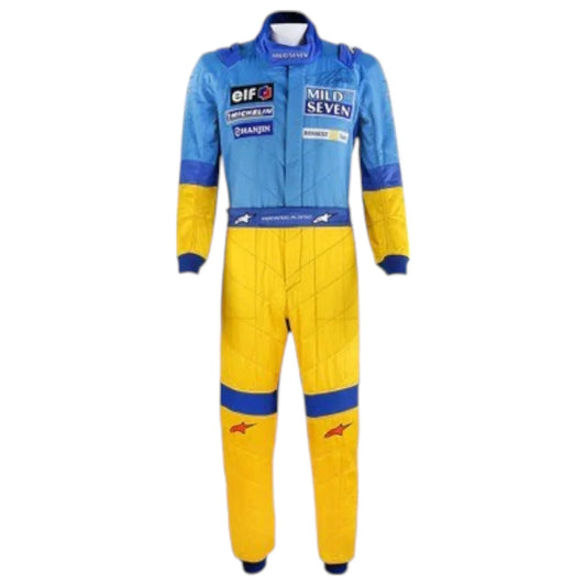 2002 Fernando Alonso Signed Mild Seven Renault F1 Suit - F1 Vintage Racewear