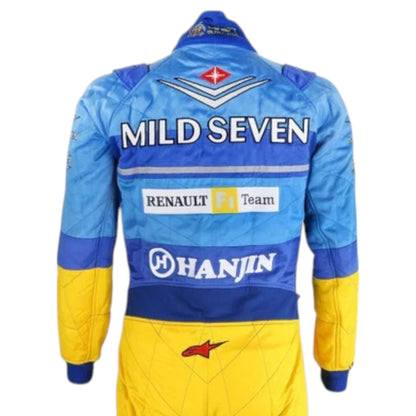 2002 Fernando Alonso Signed Mild Seven Renault F1 Suit - F1 Vintage Racewear