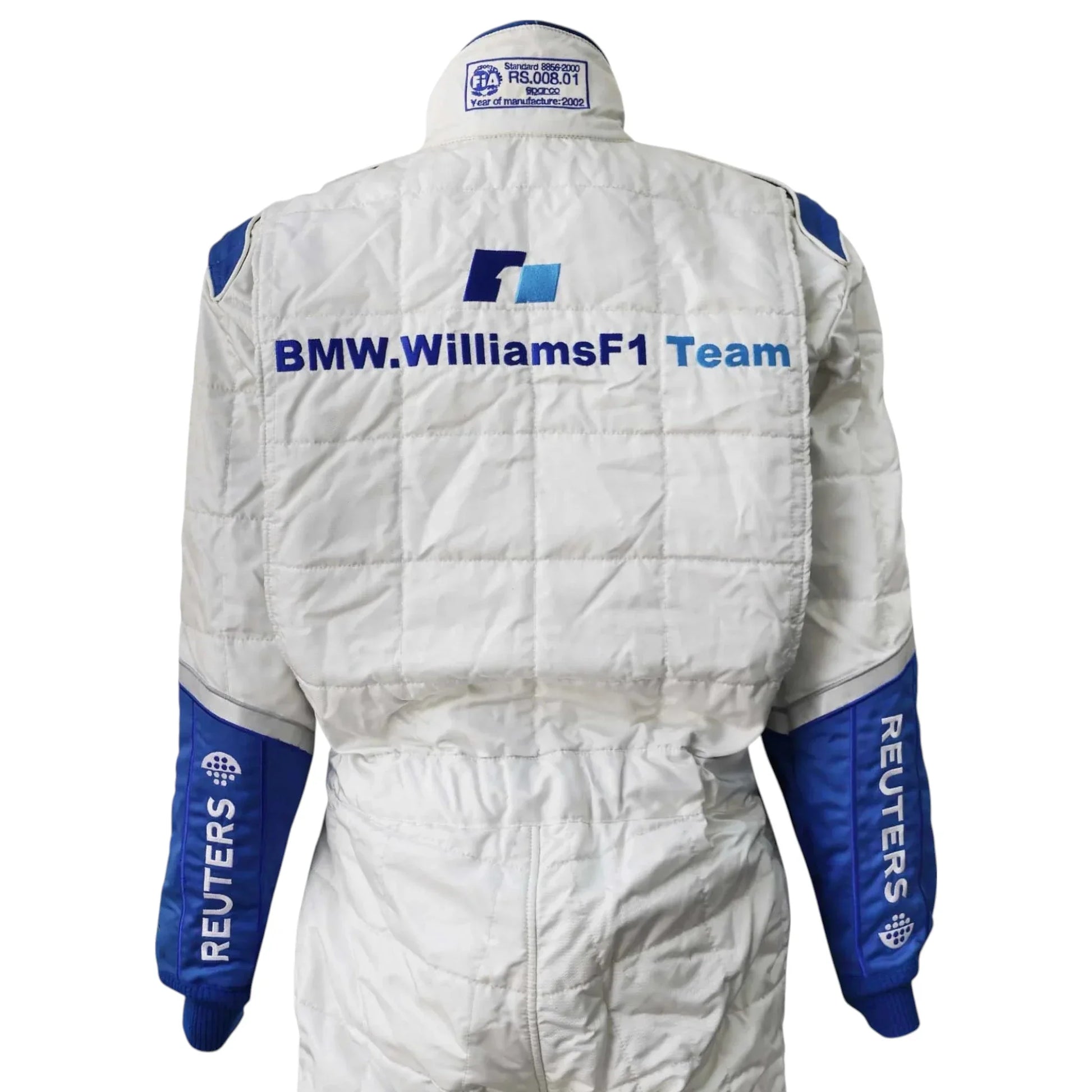 2002 Juan Pablo Montoya Signed Williams-BMW Season F1 Pit Crew Suit - F1 Vintage Racewear