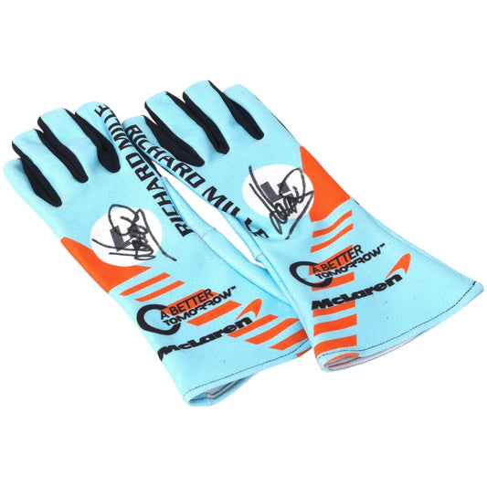 Lando Norris McLaren Race Special Edition Gulf Racing Gloves - F1 Vintage Racewear