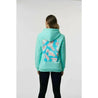McLaren F1 Women's Miami Palm Graphic Hoodie-Crystal Rose/Aqua Sky - Vintage F1 Racewear