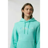 McLaren F1 Women's Miami Palm Graphic Hoodie-Crystal Rose/Aqua Sky - Vintage F1 Racewear